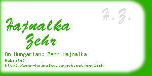 hajnalka zehr business card